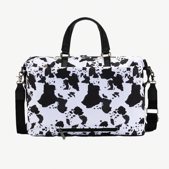 Wrangler Travel Duffle Bag ,Oversized Cow Print Weekender Bag Overnight, Black - Picture 5 of 7